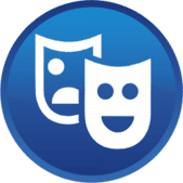 Ícono de entretenimiento para personas mayores